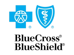 A blue and black Blue Cross Blue Shield logo.