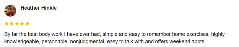 5-star Google review from Heather praising Empower Therapeutics.